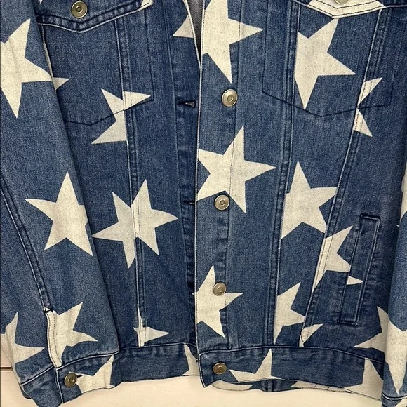 Altar'd State Denim Jean Jacket With Stars - Picture 4 of 11